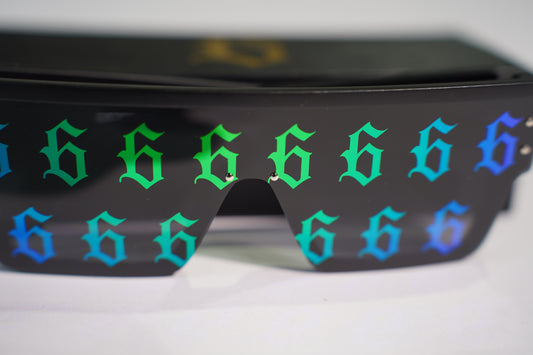 GREEN/BLUE REFLECTIVE SUNGLASSES