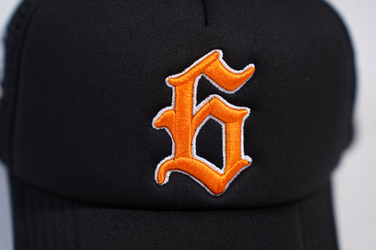 SUNSET ORANGE TRUCKER SNAPBACK