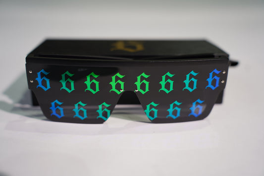 GREEN/BLUE REFLECTIVE SUNGLASSES