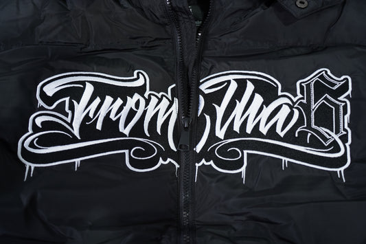 BLK/WHITE PUFFER JACKET