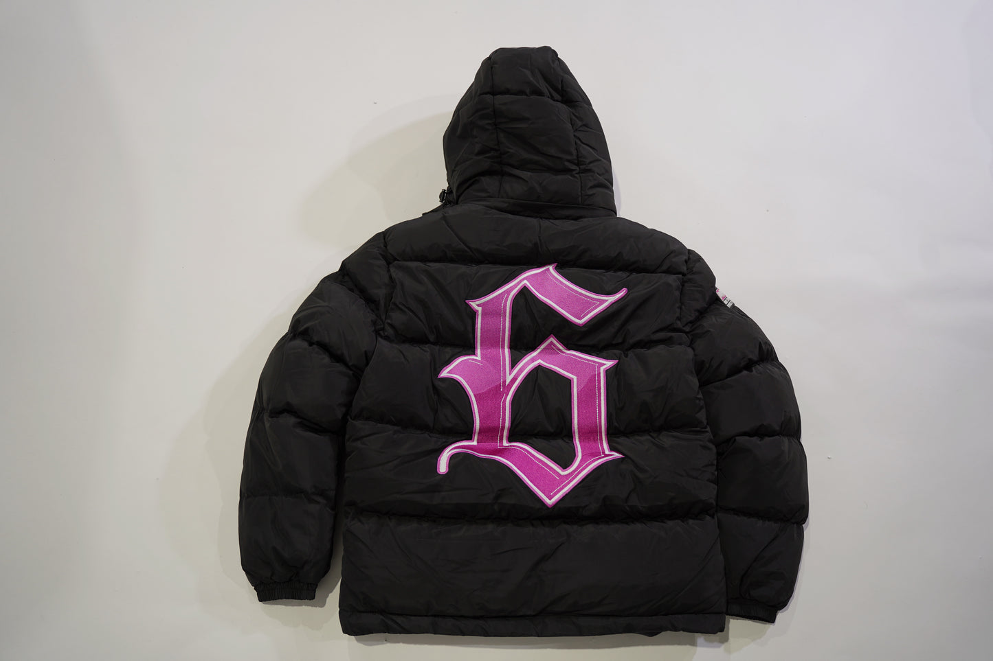 WOMENS BUBBLEGUM PINK PUFFER JACKET