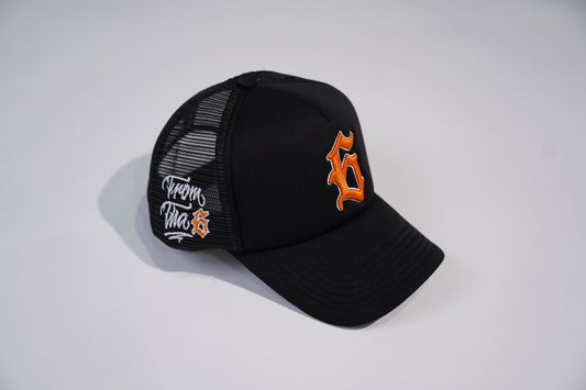 SUNSET ORANGE TRUCKER SNAPBACK