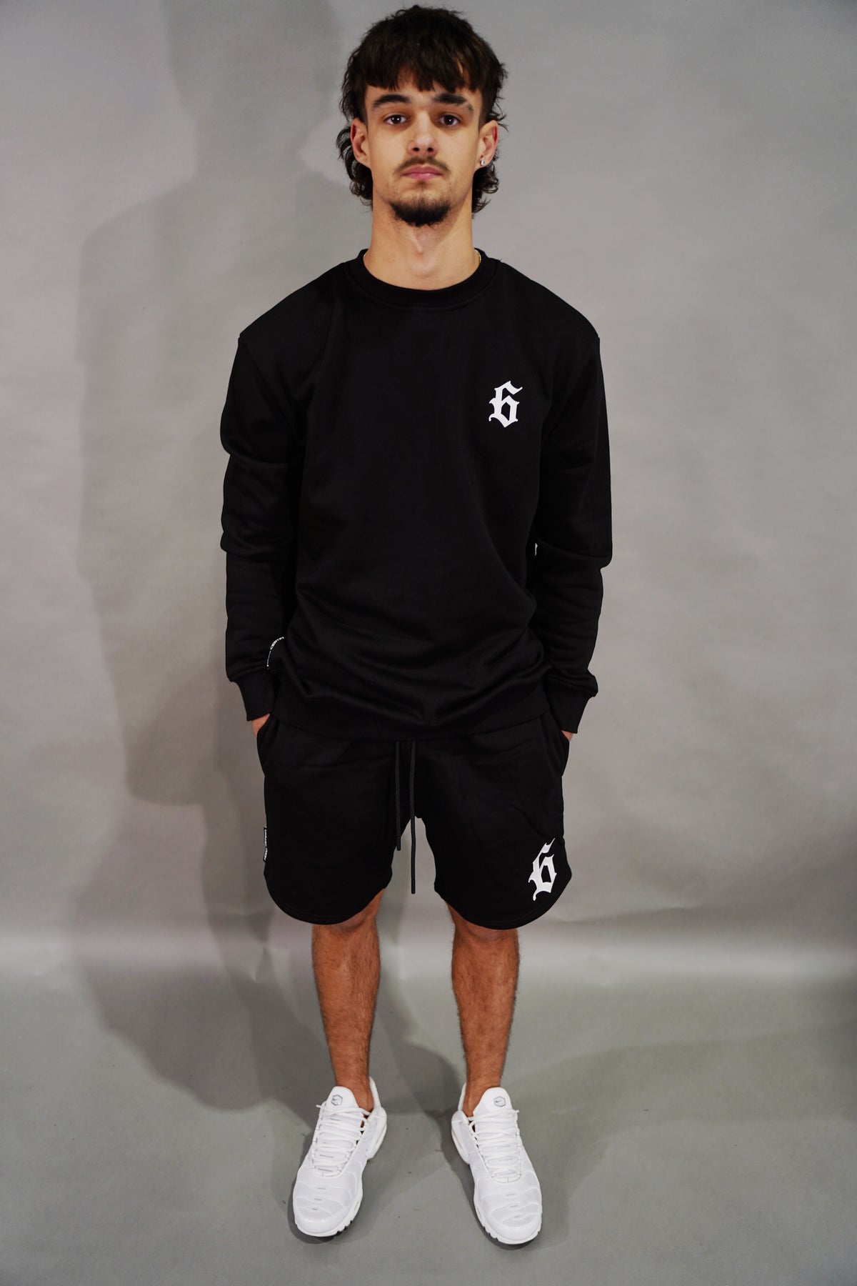 BLK/WHT 6 COTTON SHORTS